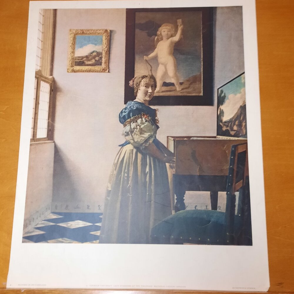 Art Print, "Lady Standing at the Virginals" by Vermeer Van Delft